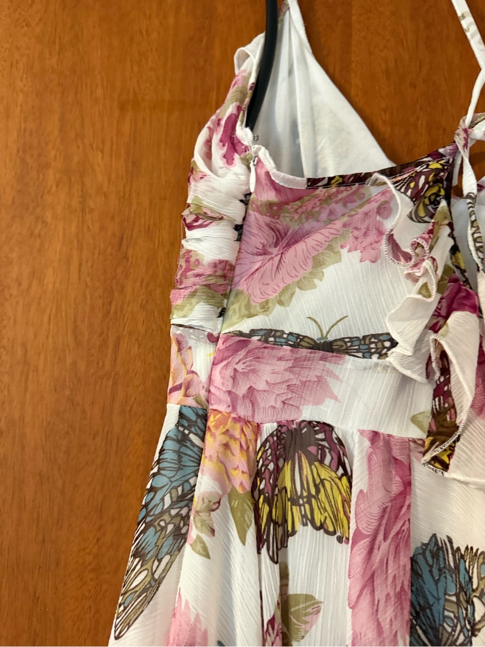 Floral & Butterfly Flowy, Spaghetti-Strap Mini Dress - Picture 6 of 6